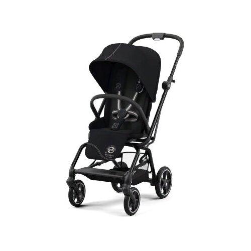 Прогулочная коляска Cybex Eezy S Twist+ 2 Moon Black на шасси Black коляска прогулочная cybex eezy s twist 2 slv hibiscus red с бампером