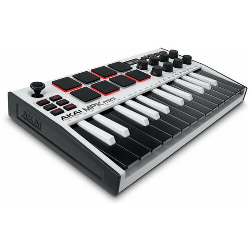 midi клавиатура akai mpk mini mkiii черный красный MIDI-клавиатура AKAI MPK Mini 3 белый