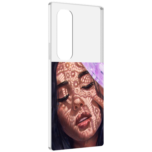 Чехол MyPads девушка-под-кружевами женский для Samsung Galaxy Z Fold 4 (SM-F936) задняя-панель-накладка-бампер чехол mypads рыжая девушка женский для samsung galaxy z fold 4 sm f936 задняя панель накладка бампер