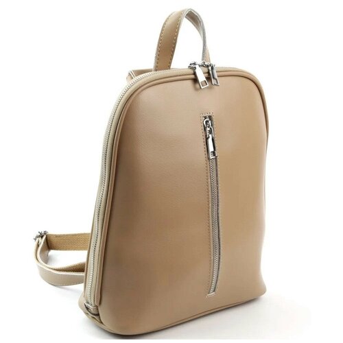 фото Женский кожаный рюкзак 268-220 хаки (121028) fuzi house