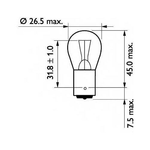 Лампа Philips Галогеновая P21w Ba15s 21w Philips арт. 13498CP