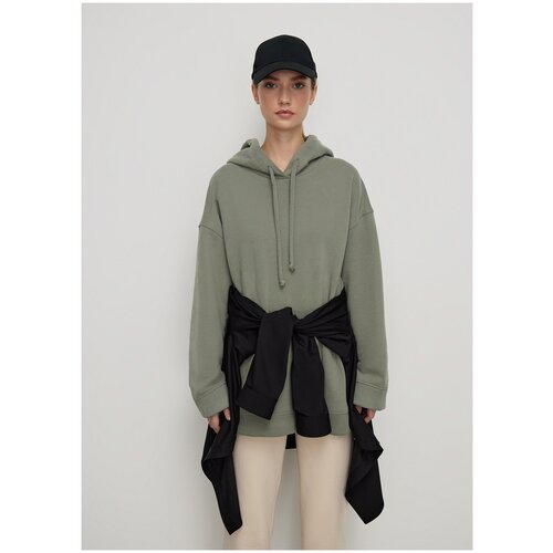 фото Худи с капюшоном объемным niceone [оливковый, s]