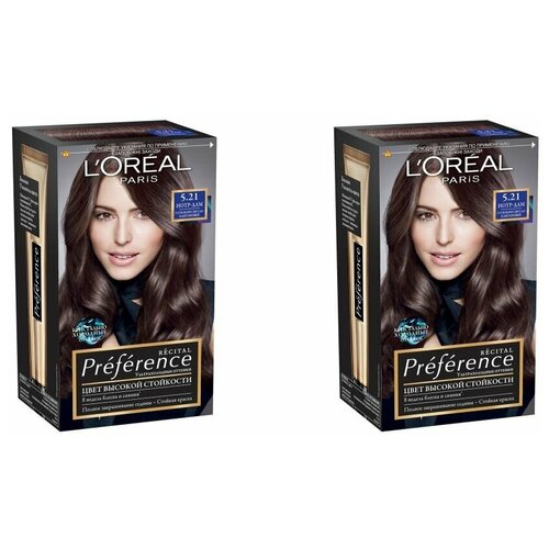 LOreal Краска для волос Preference 5.21 Нотр-Дам, глубокий светло-каштановый 2 штуки /