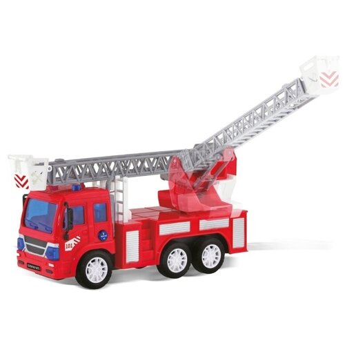 Handers. Машинка фрикционная Пожарная машина: Автолестница с длиной 27 см со светом и звуком / HAC1608-151