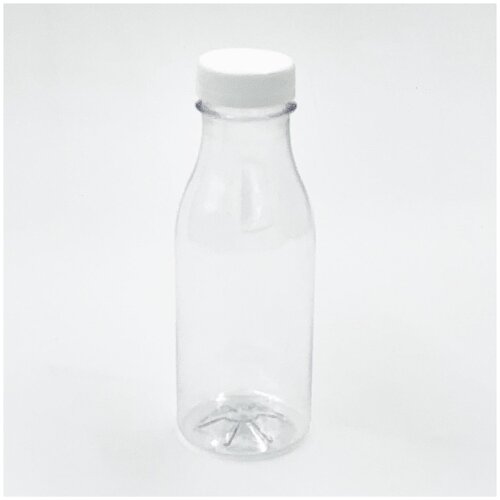 Бутылка ПЭТ 0,3 л с широким горлом с крышкой 38 мм, круглая прозрачная, 150 шт