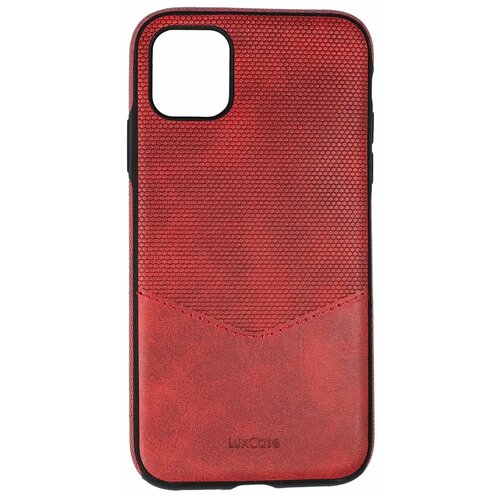фото Защитный чехол для iphone 11 / на айфон 11 / бампер / экокожа / накладка на телефон красный luxcase