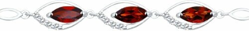 Браслет Diamant online, серебро, 925 проба, гранат, фианит