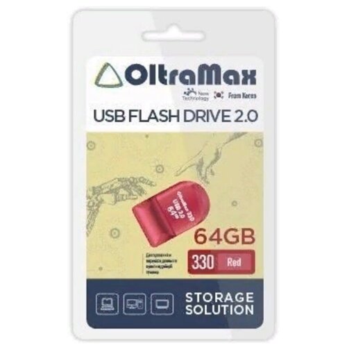 USB Flash Drive 64Gb - OltraMax 330 OM-64GB-330-Red