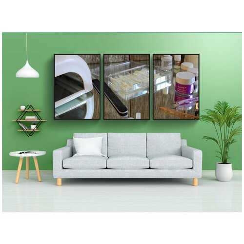 фото Набор модулных постеров для интерьера "лак для ногтей, гель для ногтей, ногти" 60x90 см. в тубусе, без рамки lotsprints