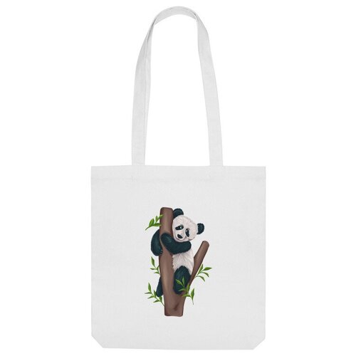 Сумка шоппер Us Basic, белый сумка панда на дереве зеленый