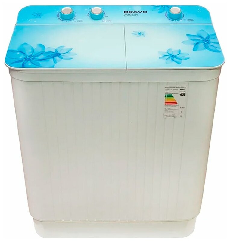 Активаторная стиральная машина Bravo WMM-55PG синие цветы - фотография № 6