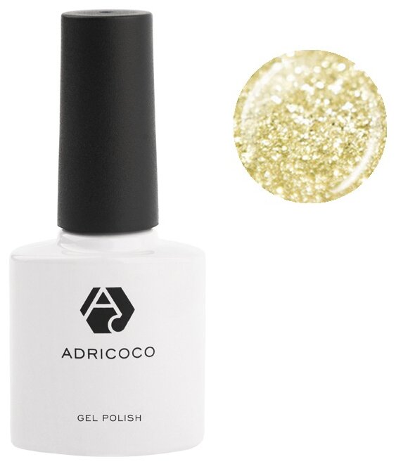 Цветной гель-лак ADRICOCO №063 мерцающий золотой (8 мл.)