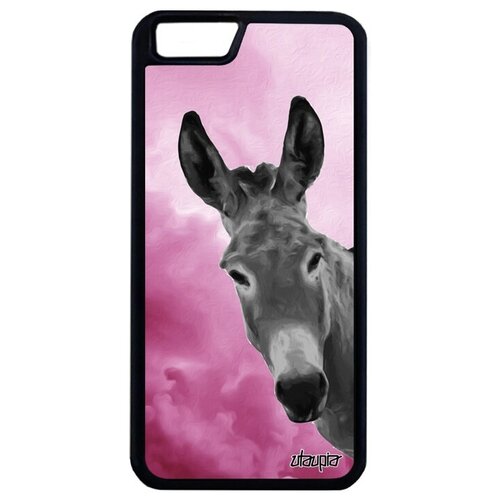фото Противоударный чехол на смартфон // iphone 6 plus // "осел" лошадь домашний, utaupia, розовый