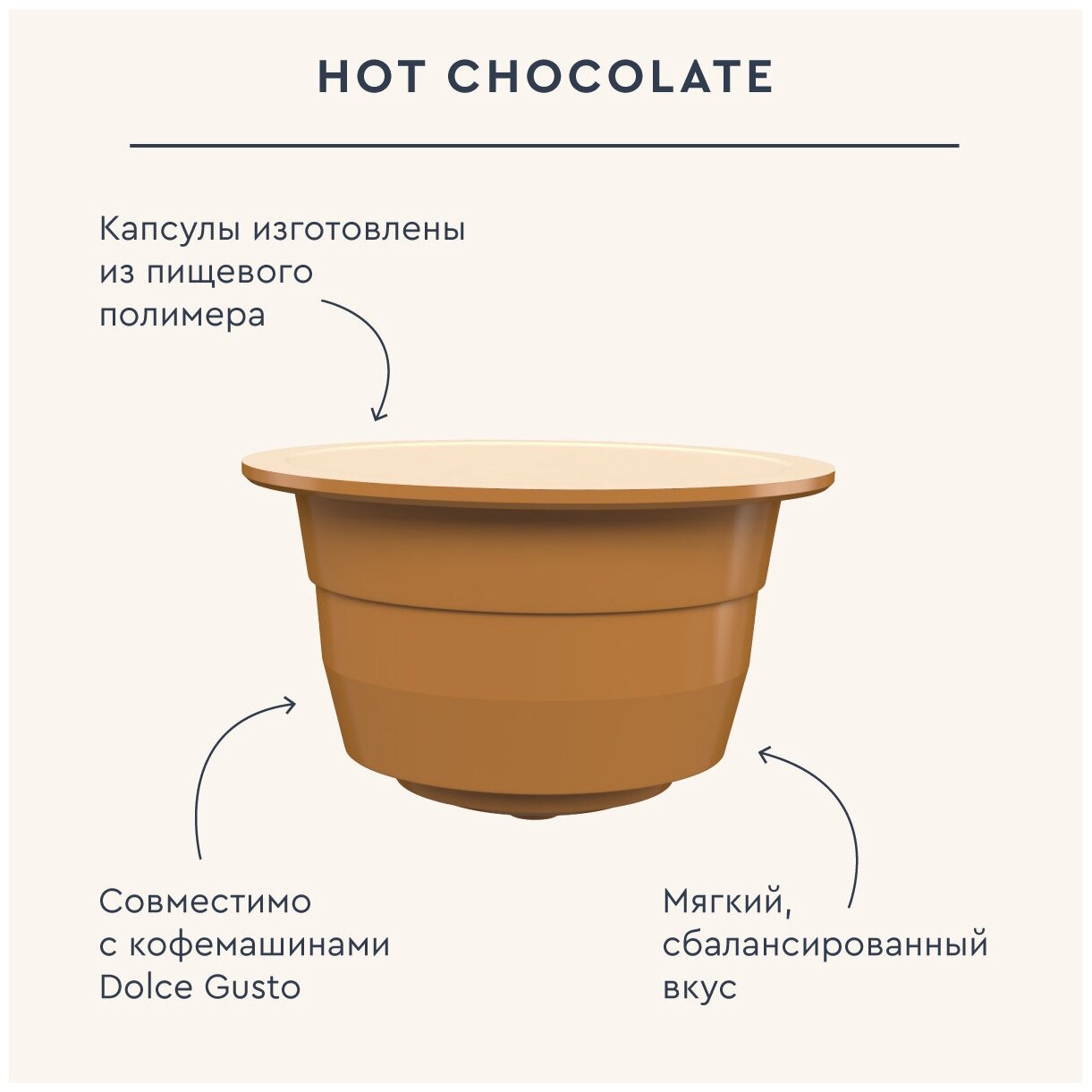 Горячий шоколад в капсулах Home Barista "Hot chocolate", формата Dolce Gusto (Дольче Густо)