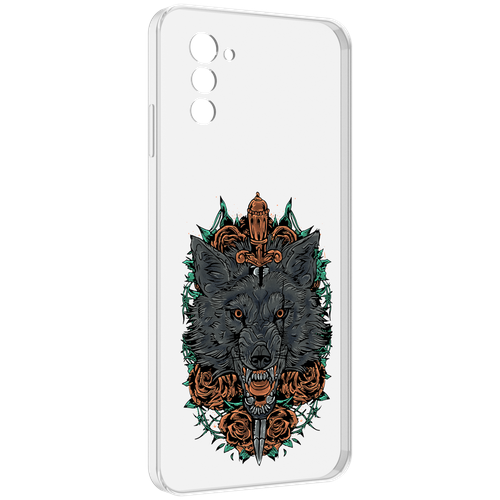 Чехол MyPads красивый злой волк для UleFone Note 12 / Note 12P задняя-панель-накладка-бампер