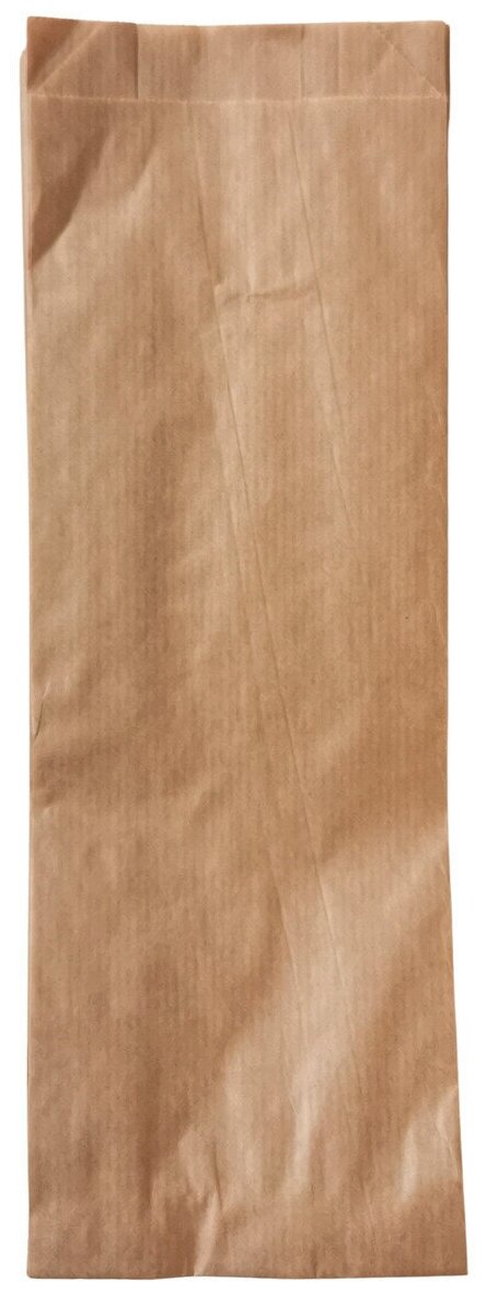 Крафт пакет бумажный коричневый (V-образное дно), размер 30х10х5 см, 100 шт