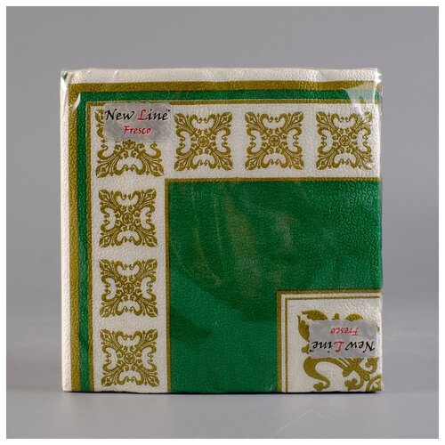 Салфетки бумажные New line FRESCO «Верона зелёная», 2 слоя, 33*33 см, 20 шт.