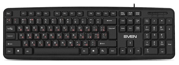 Клавиатура KB-S230 чёрная (104кл каб. 2м)