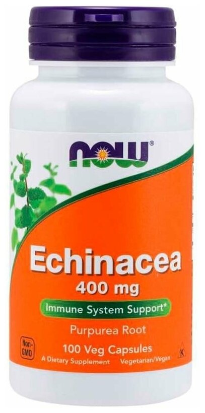 Капсулы NOW Echinacea, 100 г, 400 мг, 100 шт.