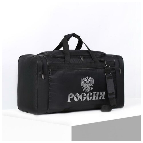 фото Сарабелла сумка дорожная на молнии, 3 наружных кармана, длинный ремень, цвет чёрный sarabella