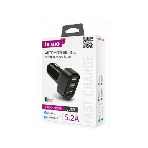 фото Зарядные устройства olmio 3usb, 5.2a (пр038714)