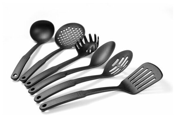 Кухонный набор Skiico Kitchenware 6 предметов / Набор кухонных принадлежностей из силикона Черный