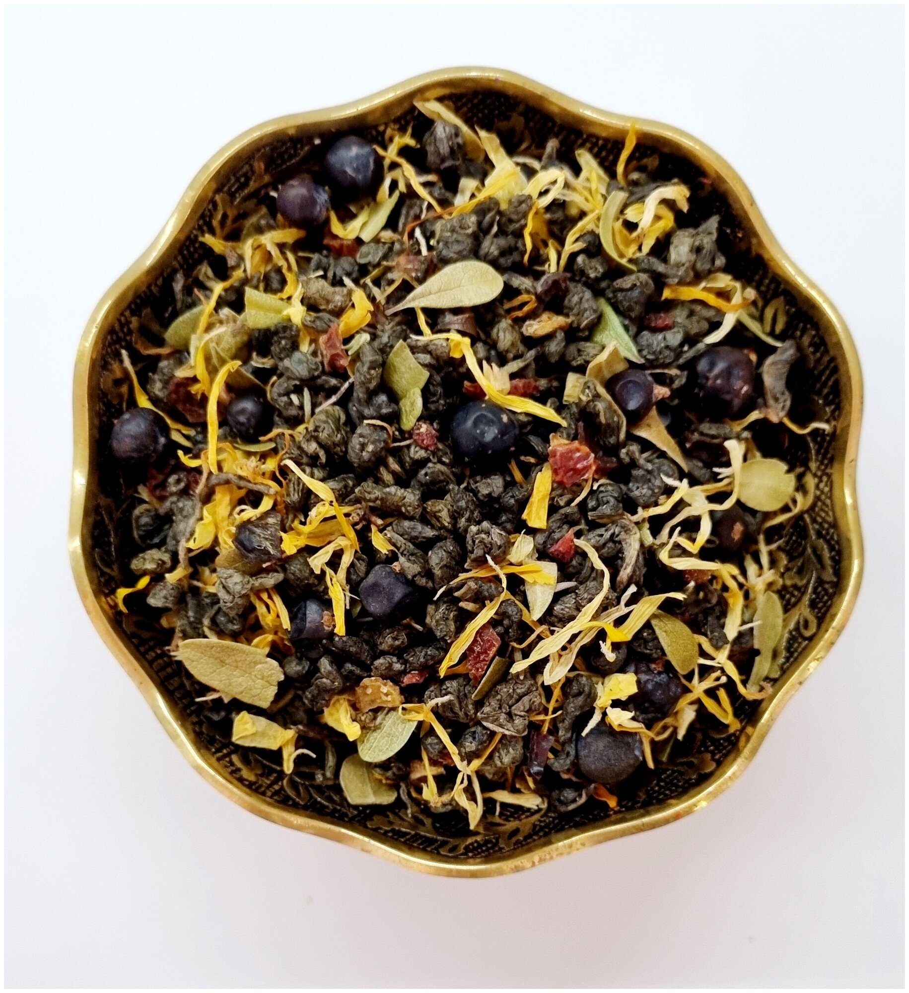 Зеленый чай Винтаж Таежный сбор листовой ароматизированный 50 грамм - фотография № 1