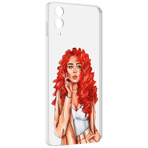 Чехол MyPads девушка-с-яркими-волосами женский для Samsung Galaxy Z Flip 4 (SM-F721) задняя-панель-накладка-бампер