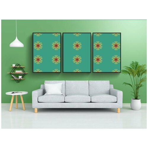 фото Набор модулных постеров для интерьера "шаблон, дизайн, текстиль" 60x90 см. в тубусе, без рамки lotsprints