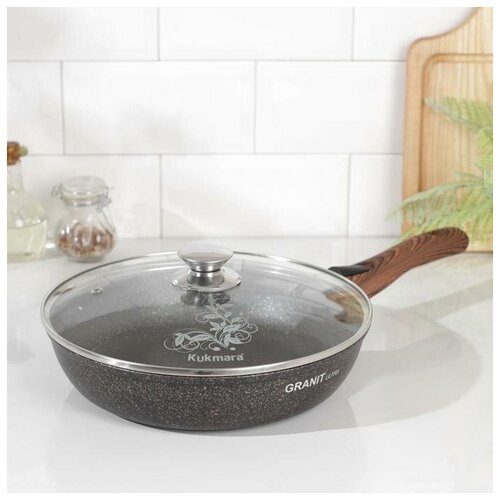 Сковорода Granit ultra d 26 см стеклянная крышка съёмная ручка антипригарное покрытие 5380₽