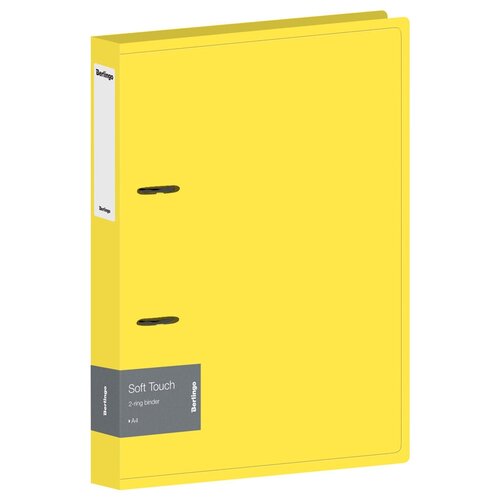 Berlingo Папка на 2-х D-кольцах Soft Touch A4, 40мм, пластик, с внутренним карманом, желтый berlingo папка на 2 х d кольцах soft touch a4 40мм пластик с внутренним карманом желтый