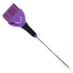 Gera Professional, Кисть, смешанная фиолетовая щетина, металлический хвостик, цвет фиолетовый - изображение