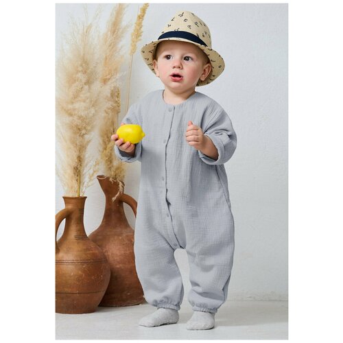 фото Комбинезон сонный гномик, открытая стопа, размер 62, серый