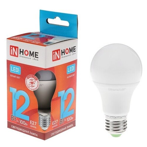 INhome Лампа светодиодная IN HOME LED-A60-VC, Е27, 12 Вт, 230 В, 4000 К, 1080 Лм