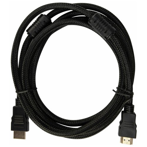 Кабель аудио-видео Buro HDMI (m) - HDMI (m) , ver 1.4, 2м, GOLD, ф/фильтр, черный [hdmi-v1.4-2mc] кабель buro bhp hdmi 2 1 2 hdmi m hdmi m ver 2 1 2м