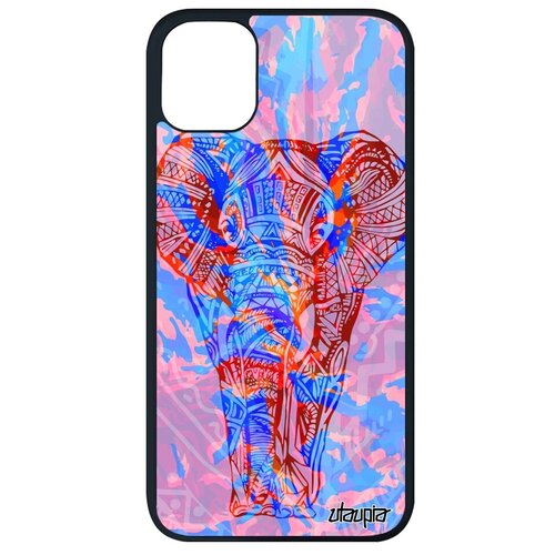 фото Защитный чехол на телефон // apple iphone 11 pro max // "слон" дизайн саванна, utaupia, розовый