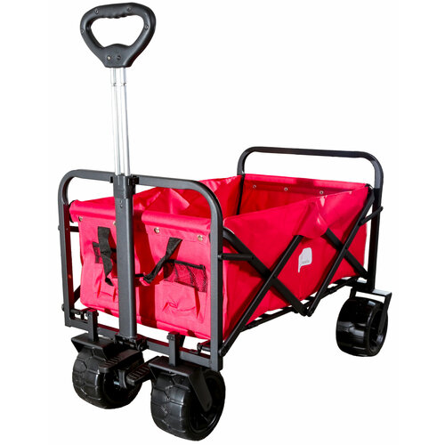 фото Тележка складная monkey wheels mw-90r красная (четырёхколёсная, для кемпинга, отдыха на природе)