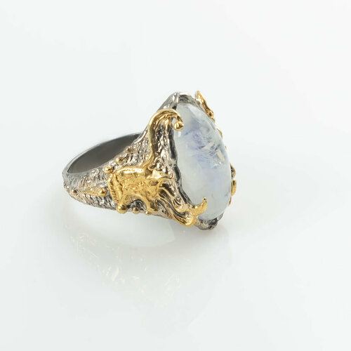 Кольцо Milana Silver, серебро, 925 проба, лунный камень, размер 18.5