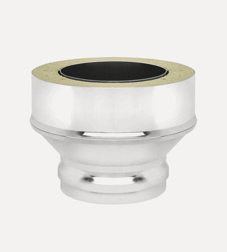 Изображение товара Переход на сэндвич нерж. (AISI 430/0,5мм) (ММ) диаметр дымохода: 115х180 мм