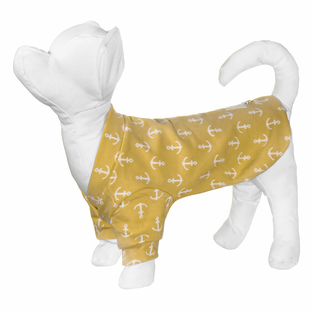 Толстовка Yami-Yami для собак с принтом "якорь", жёлтая, ХS