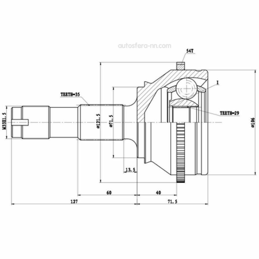 ZIKMAR Z87192R Шрус наружный fiat ducato rus (08-->)