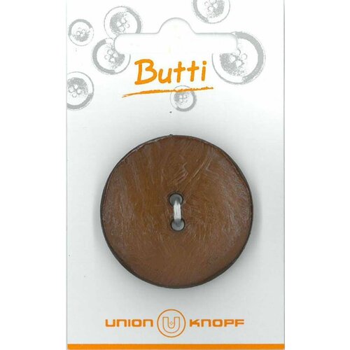 Пуговица Union Knopf, круглая, полиэстер, коричневая, 1 шт, 1 упаковка