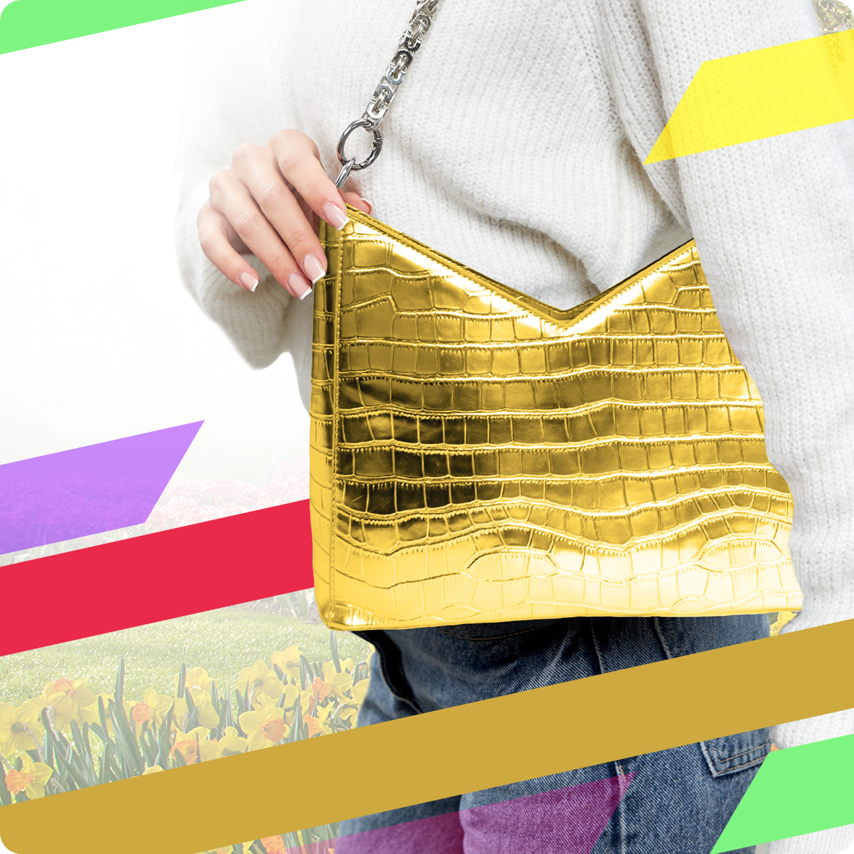 фото Клатч Dayona Dasconi женская маленькая на плечо цепочке кожаная / сумка