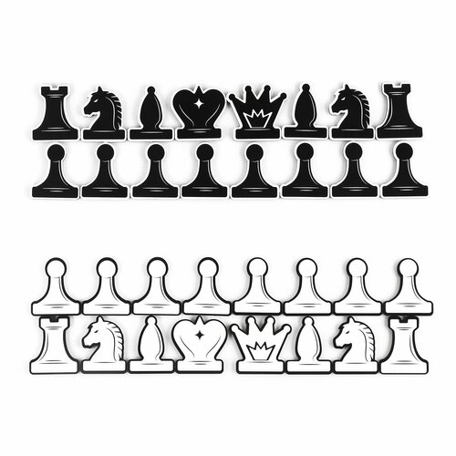 Фигуры для демонстрационных шахмат Время игры, 32 шт, 5 х 4 см