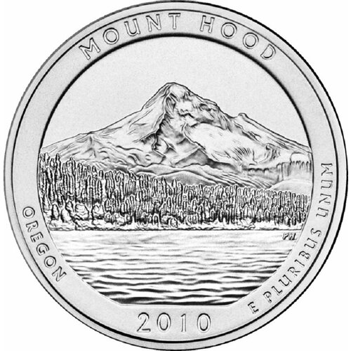 (005d) Монета США 2010 год 25 центов Маунт-Худ Медь-Никель UNC