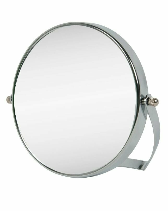 Зеркало косметическое настольное увеличительное 15 см цвет хром