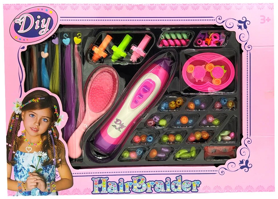 Игрушка детская Набор для стайлинга волос " HairBraider"/Машинка для плетения/Аксессуары