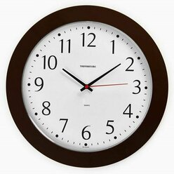 Часы настенные, серия: Классика, плавный ход, диаметр30.5 см, коричневые
