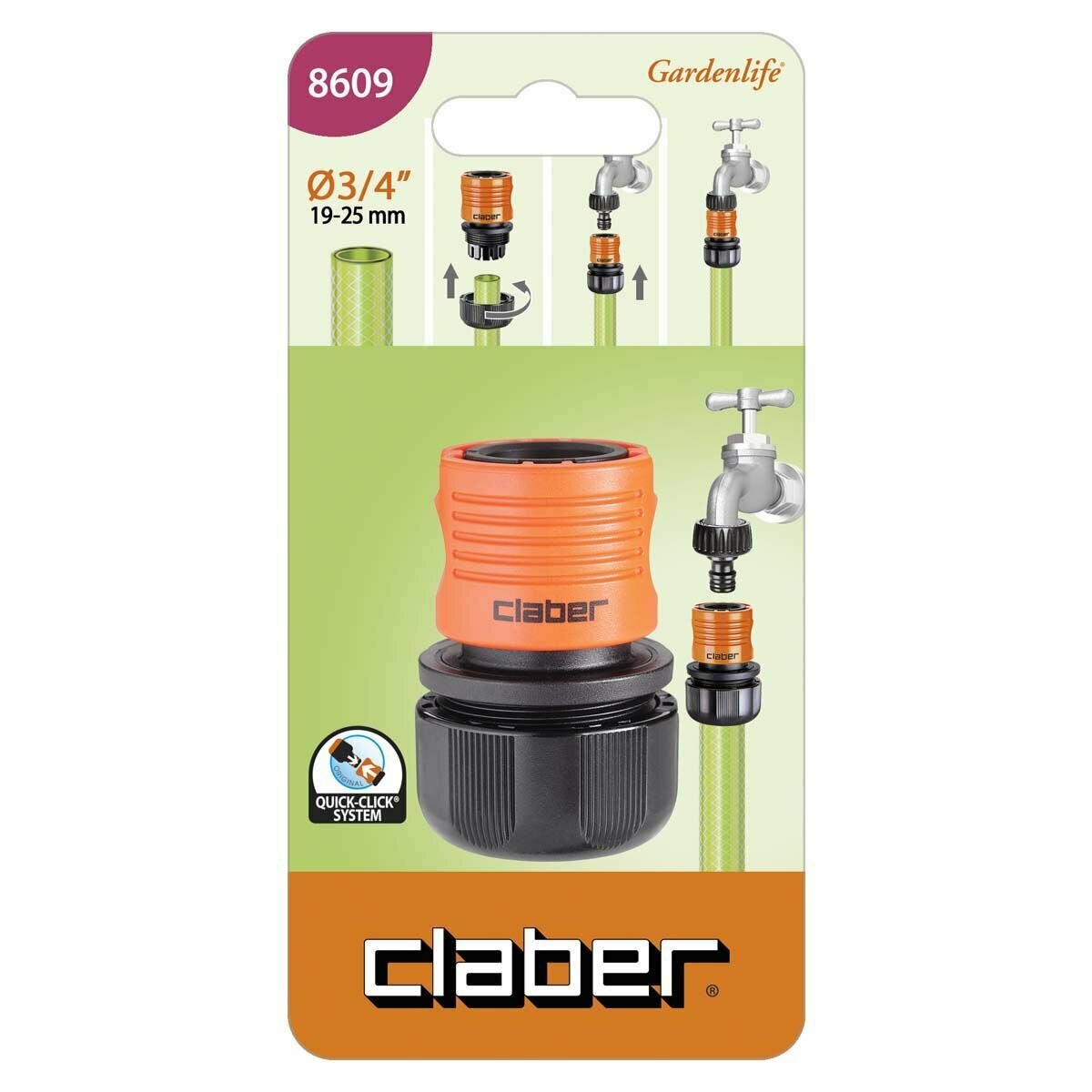 Коннектор для шланга (3/4") Claber 8000625086085 15633229 - фото №3