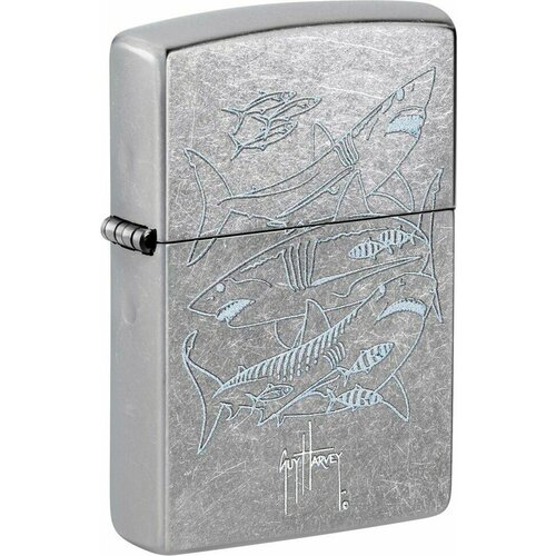 Зажигалка ZIPPO Guy Harvey с покрытием Street Chrome, латунь/сталь, серебристая, 38x13x57 мм